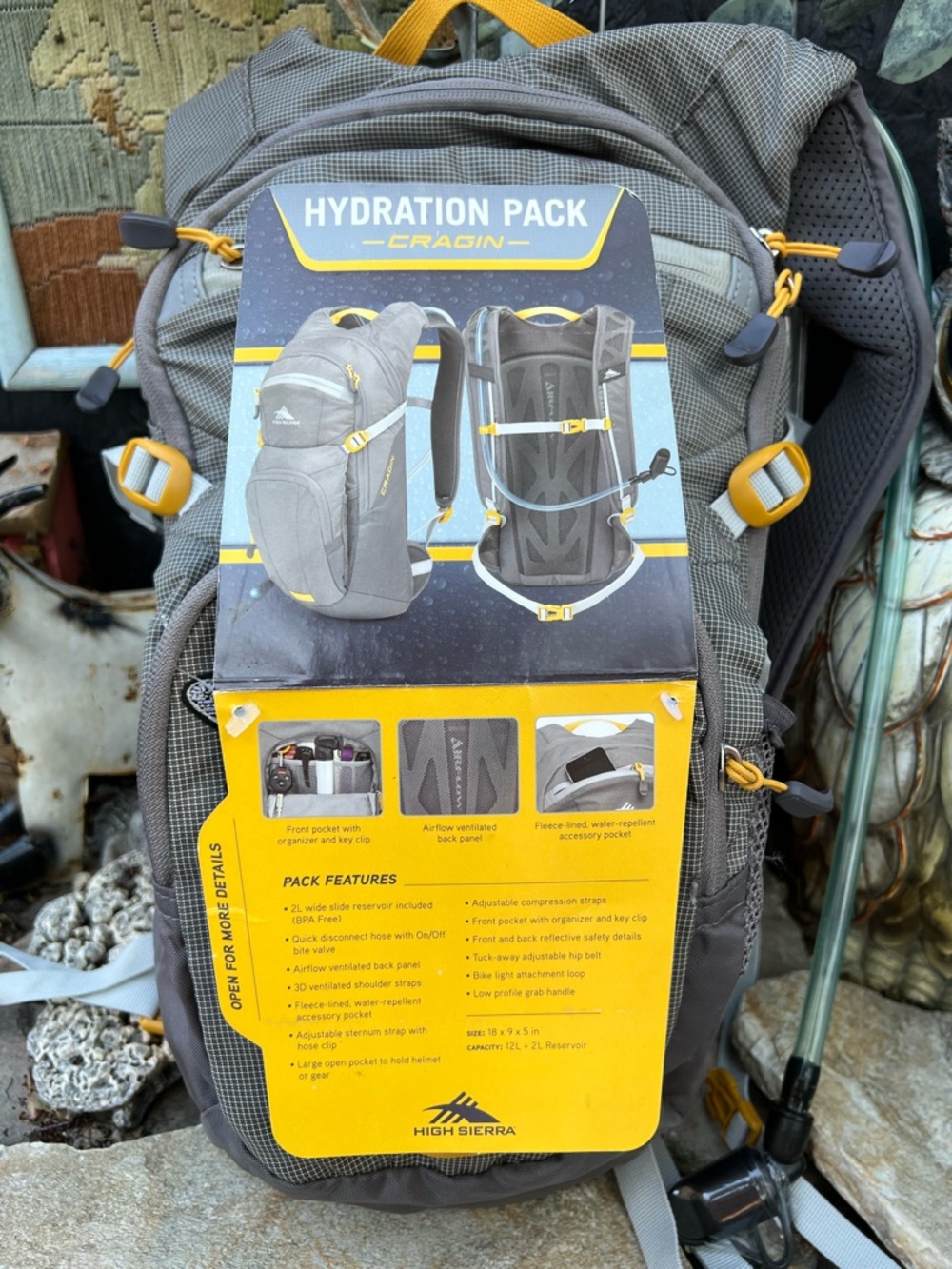 Custom 1 of 1 Bee Patch High Sierra 12L Hydration Backpack with 2L Reservoir. - Picture 12 of 13